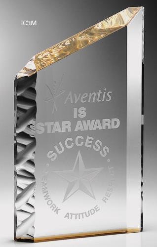 Self Standing Gold Tone Acrylic Slant