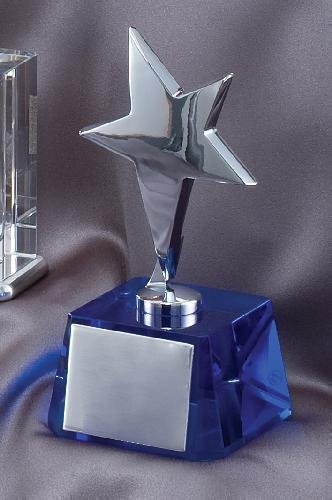 Silver Star On Blue Base