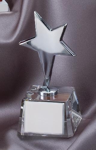 Silver Star On Crystal Base