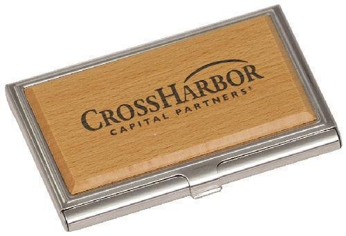 Silver/Wood Business Card Case