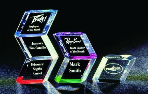 Slanted Hex Paper Weight Acrylic Award