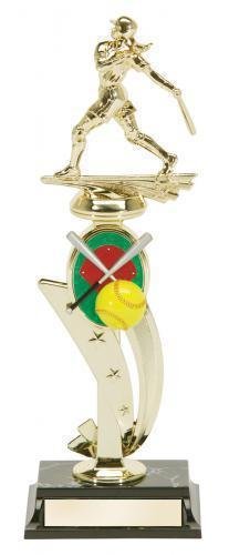 Softball Action Trophy With Color Riser
