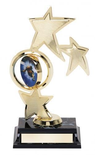 Spinning Wrestling Stars with Mylar Trophy
