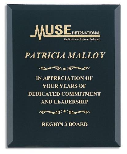 Star Black Glass Plaque