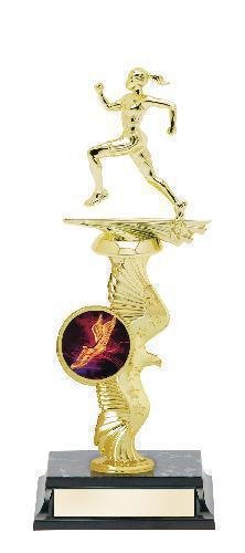 Track Female Figure on Mylar Holder Riser Award