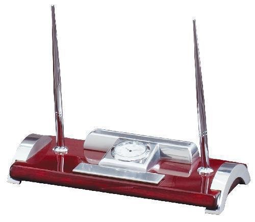 Two Pen Desk Set with Card Holder