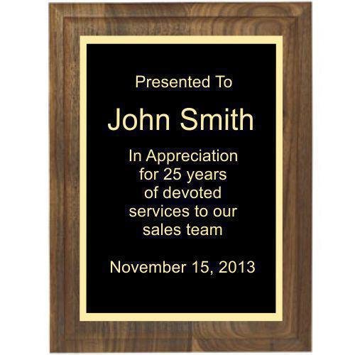 Two Step Solid Walnut Plaque
