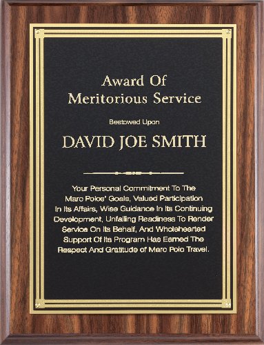 Walnut Finish Perpetual Plaque