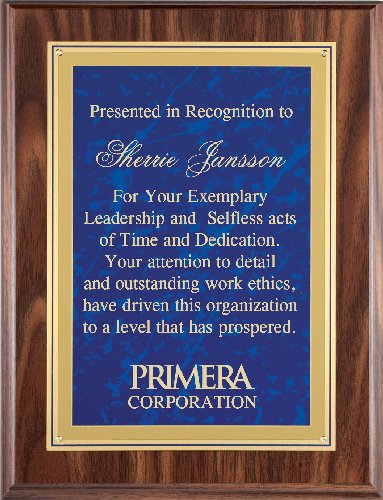 Walnut Finish Plaque