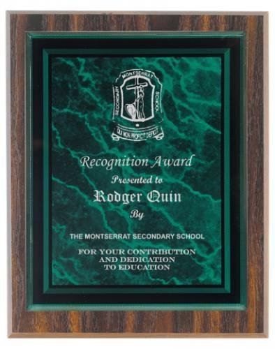 Walnut Finish Plaque Award