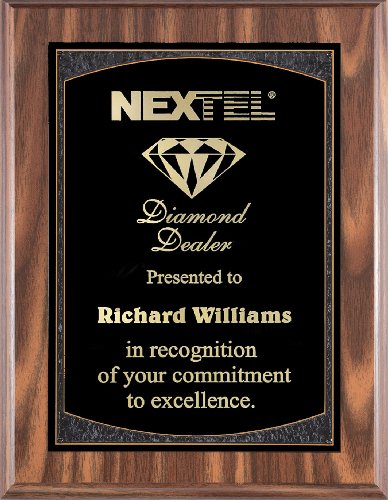 Walnut Finish Plaque with Engraving Plate