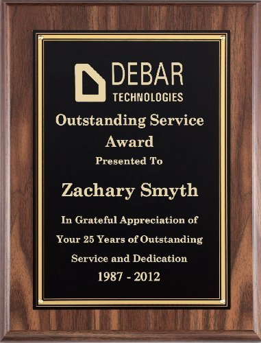Walnut Finish Plaque with Engraving Plate
