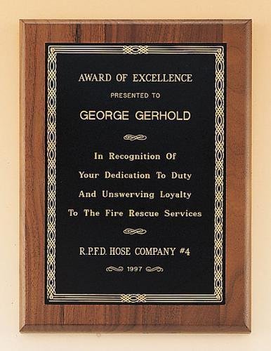 Walnut Plaque with Brass Engraving Plate