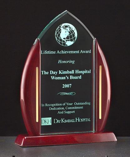 Acrylic Award on a Rosewood Piano Finish Base.
